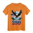 thumbnail image 5 of mgoYE American Flag Shirts Girls Boys 4th of July O-Neck Short Sleeve Patriotic T-Shirt Memorial Day Graphic Tee Independence Day Tops 250th Anniversary USA Shirts Gifts for Girls, 5 of 5