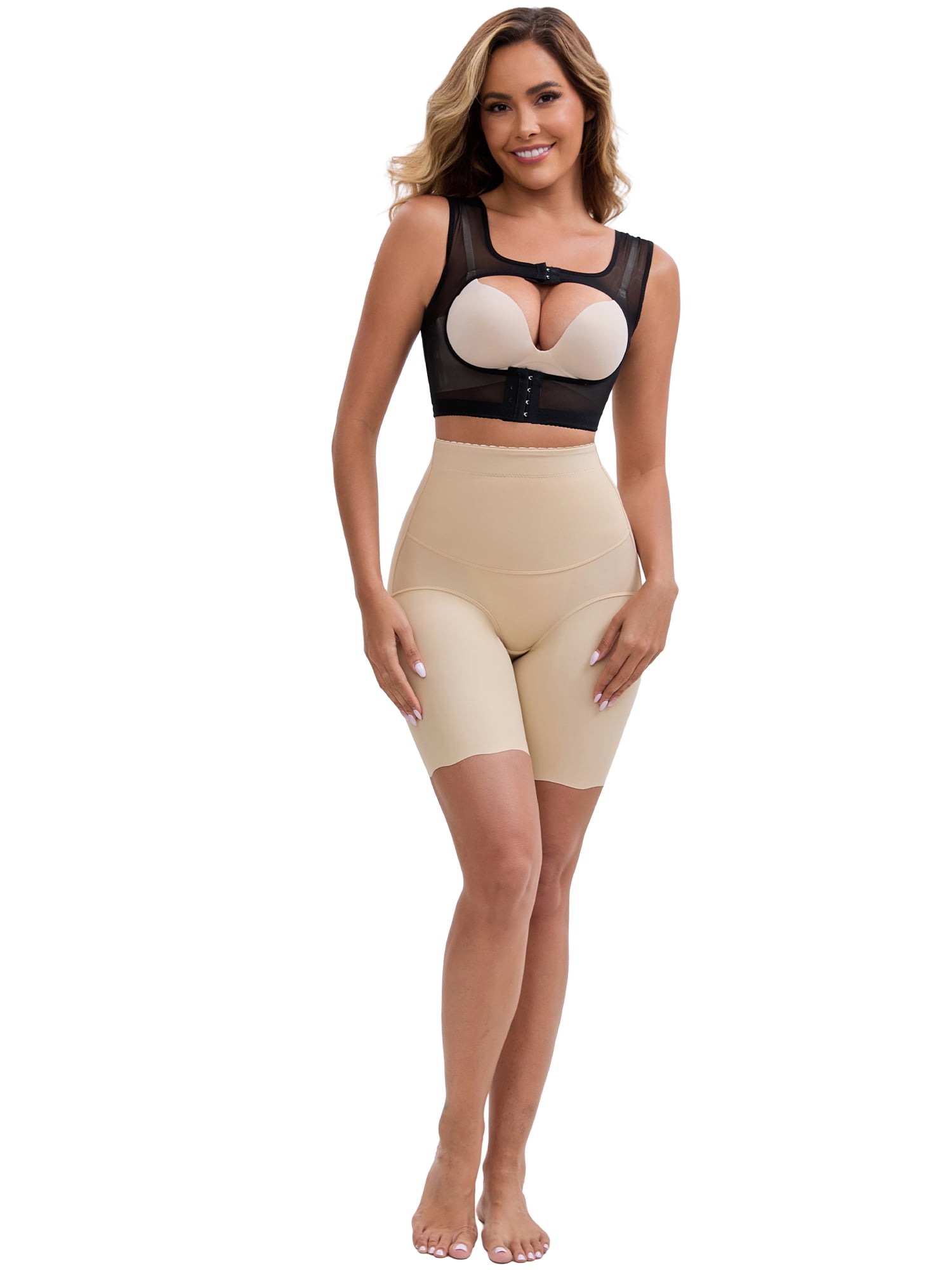 DARING DIVA Front Closure Shapewear Tank Tops Push Up Posture Corrector L Black