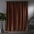 thumbnail image 4 of 3S BROTHERS Solid Linen Look Curtains Drapes Home Decorative Set of 2 Panels Linen Window Curtains Hanging Back Tap & Rod Pocket Nursery Room Bedroom Office - Brick 52"x63" Each, 4 of 7