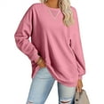 thumbnail image 2 of LYXSSBYX Sweatshirts for Women Loose Fit Women's Fashionable Loose Fitting Casual Color Blocking Round Neck Long Sleeved Top, 2 of 6