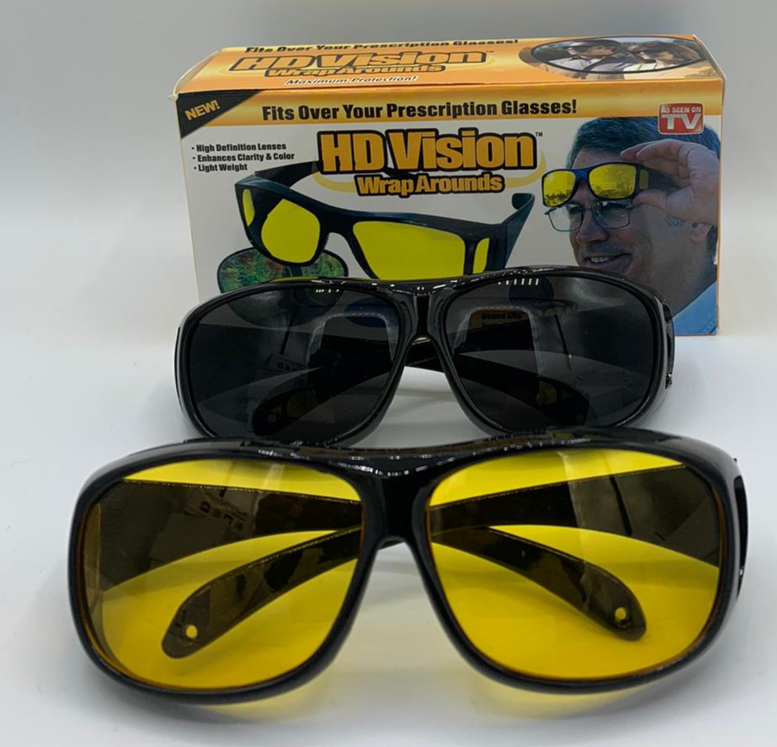HD Night & Day Vision Wraparound Sunglasses, As Seen on TV, Fits over Glasses Bonus Pair Included - image 6 of 6