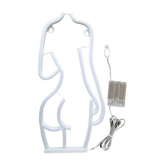 Letrero de neón decorativo de cuerpo de mujer, lámpara de pared, luz nocturna LED 195 cm x 2 cm x 415 cm