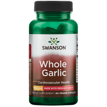 Swanson Whole Garlic - Made with Organic Garlic 700 mg 60 Veg (Best Garlic Supplement To Take)