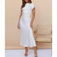thumbnail image 4 of Vestido Gmeitoey de satén con mangas casquillo en la espalda, de verano, para mujer, 4 of 5