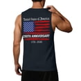 thumbnail image 3 of Men's 250th Anniversary Patriotic Tank Tops 1776-2026 USA Flag Sleeveless Crewneck Shirts Independence Day Casual Vintage Printed Tops Navy 4XL, 3 of 4