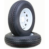 Free Country Trailer Tire Wheel Assembly ST225/75D15 8-Ply D 113L 6 Lug on 5.5" PCD White Spoke Rim ,SET 2