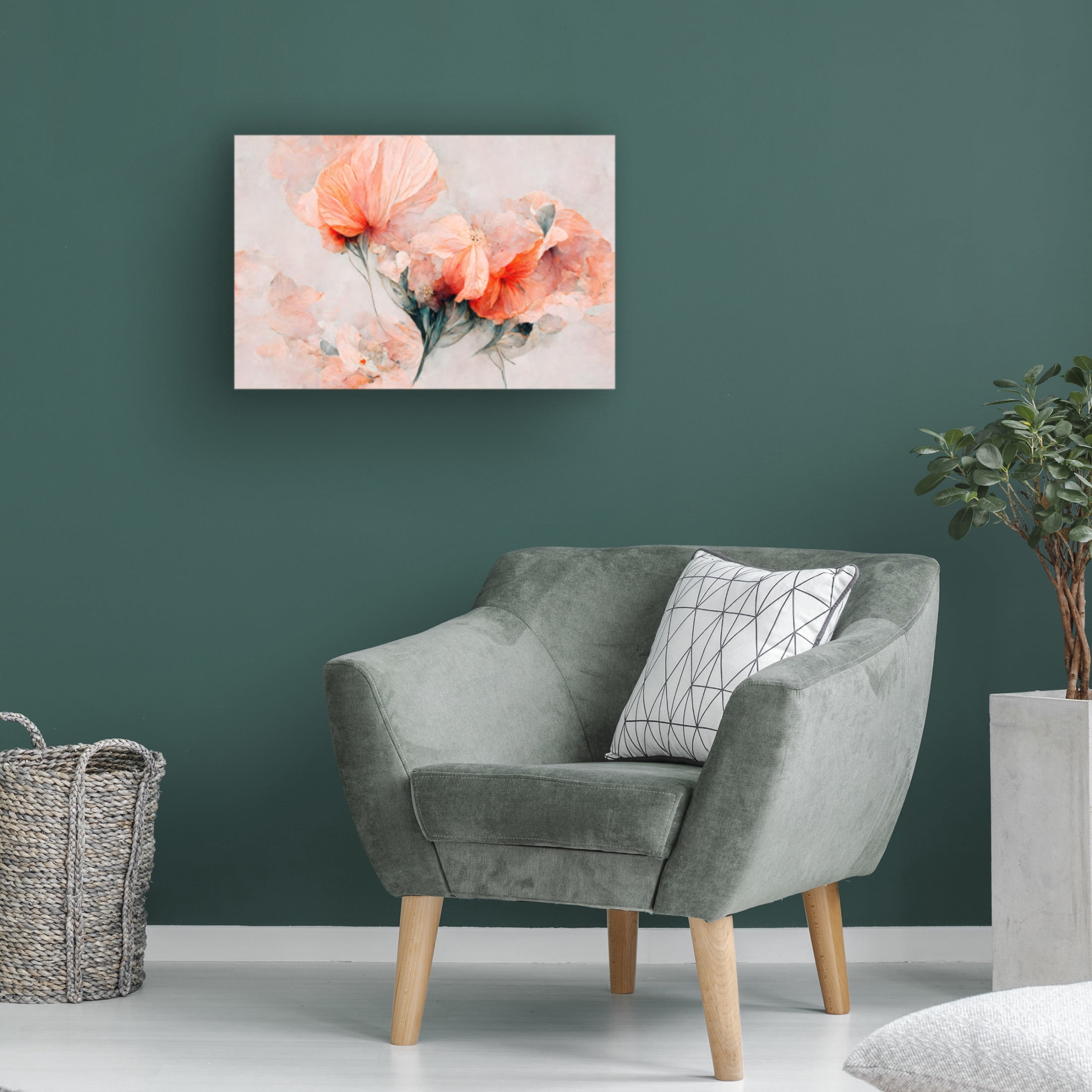 Canvas Wall Art - Treechild 'Wild Flowers On Beige Background' Wall Art for Living Room, Bedroom, or Office D?cor by Trademark Fine Art - 24 x 16 Inches