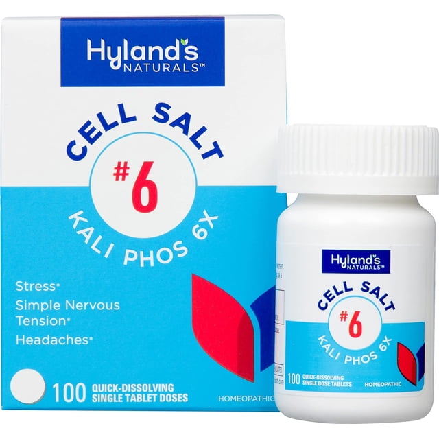 Hyland's Naturals | Sal celular n.° 6, Kali Phos 6X, 100 tabletas individuales de disolución rápida