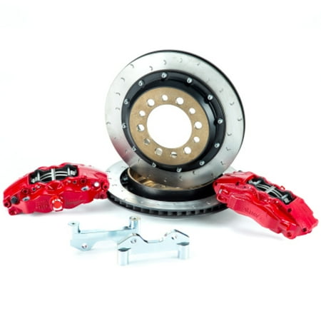 Alcon 2007+ Jeep JK Rear Brake Upgrade Kit with 4-Piston Red Calipers and 335x22mm Rotors - Part Number BKR5059D16
