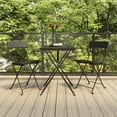 thumbnail image 1 of vidaXL 3 Piece Folding Bistro Set Black Poly Rattan, 1 of 5