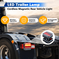 thumbnail image 4 of 2Pcs Wireless Magnetic Rechargeable LED Trailer Light Set,Waterproof Wireless Trailer Lights Kit, Portable for Pickup Trucks, SUVs, Boats, RVs and More, 4 of 7
