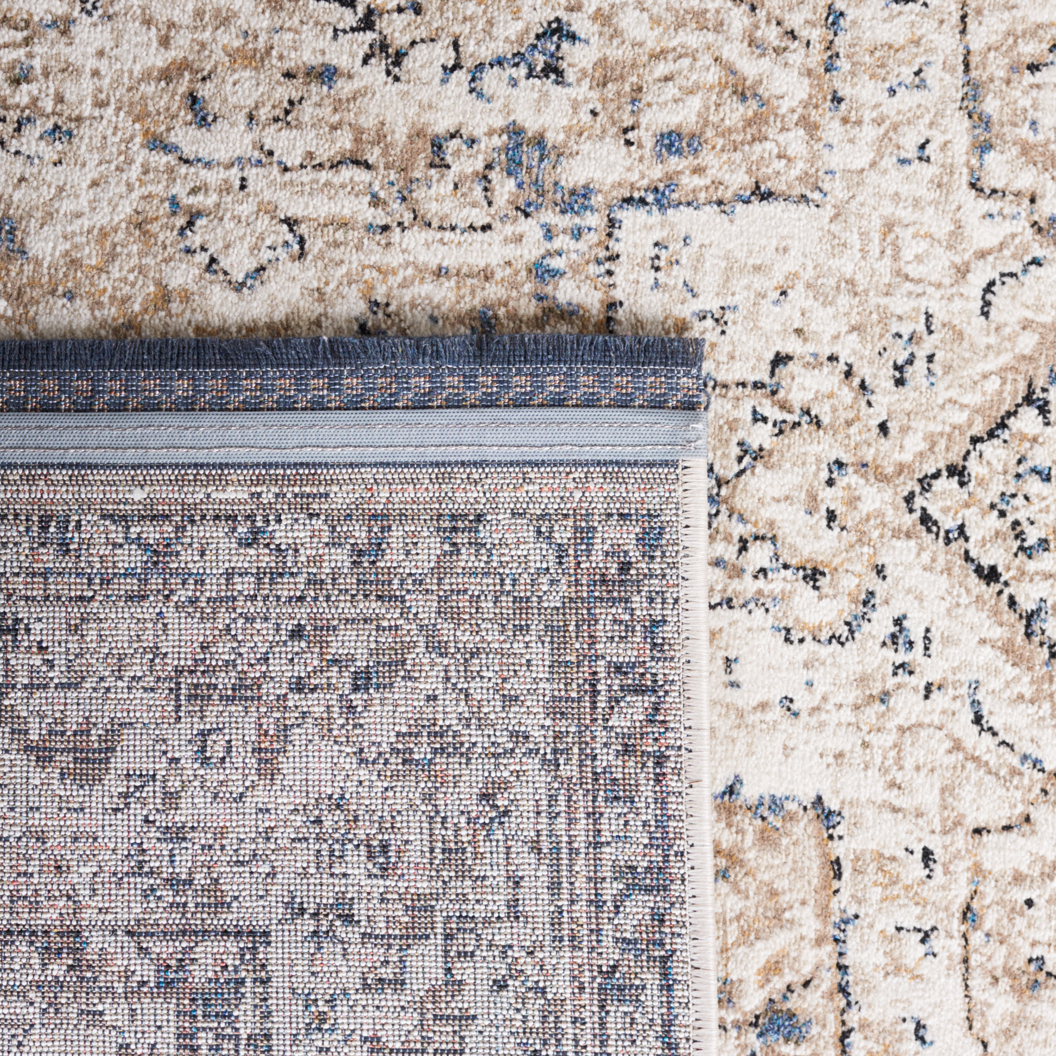 SAFAVIEH Vivaldi Marjory Medallion Area Rug, Ivory/Light Olive, 6'7" x 6'7" Round