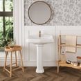 thumbnail image 3 of Dynasty 23 in. W. x 19 in D Tall White Vitreous China Rectangular Pedestal Bathroom Sink with Overflow, 3 of 13