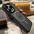 thumbnail image 1 of Luxury Bicolor Matte Magnetic Translucent Case For iPhone 16 15 14 13 12 11 Pro Max 16 Plus Magsafe Wireless Charge Bumper Cover Grey For iPhone 16 Plus, 1 of 6
