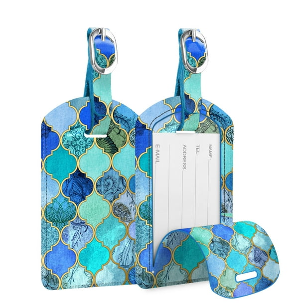 Fintie [2 Pack] Fintie Luggage Tags, PU Leather Name ID Label Holder