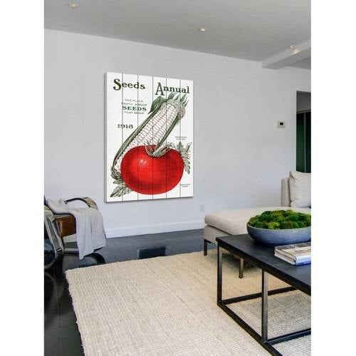 Marmont Hill "Seed Art 3" Painting Print on White Wood