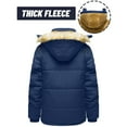 thumbnail image 5 of Gamivast Winter Jackets for Men Fleece Lined Stand Collar Faux Fur Hooded Warm Winter Jacket with Pockets Winter Full Zip Long Sleeve Button Down Sherpa Coats Cold Weather Outerwear, 5 of 5