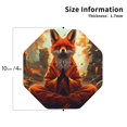 thumbnail image 2 of Honeii Maple Leaf Meditating Fox print Leather Coaster Set of 4, ideal for safeguarding your furniture from drinks spills and effortless cleanup-Octagon, 2 of 6