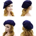 thumbnail image 2 of 1Pc/2Pcs Wool Beret Hat, Solid Color French Style Winter Warm Cap for Women Girls Lady, 2 of 6