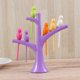 thumbnail image 4 of EeaseMX 6 tenedores de fruta de plástico con forma de pájaro y 1 palillo de dientes con forma de árbol para decoración de fiestas (morado), 4 of 7