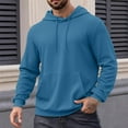 thumbnail image 2 of Mens Hoodies Waffle Knit Hoodie Pullover Cotton Oversized Vintage Hoodie Streetwear Sweatshirt Solid Color Hoody Drawstring Outwears Workout Sports Outdoor Sportwear with Pockets, 2 of 7