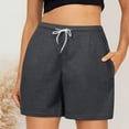 thumbnail image 2 of Casual Shorts for Women, Sports Shorts for Women,Women's Casual Summer Shorts Comfortable High Waist Drawstring Elastic Running Shorts with Pockets for Active, 2 of 5
