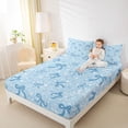 thumbnail image 3 of Erosebridal Blue Bowknot Kids Queen Sheet Sets, Fashion Glitter Stars Bed Set, 4-Piece, 3 of 5