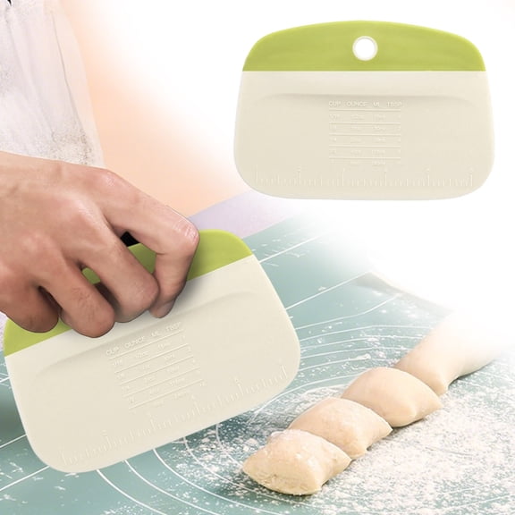 Shiogb Cake Dough Plastic Baking Scraper, Butter Cutter Spatula Tool, Dough Blender for Pastry Making, Kitchen Dining Bar Utensil for Mixing, Green
