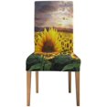 thumbnail image 2 of Funda Protectora ABPHQTO para silla Elástica Enorme Campo de Girasoles Durante una hermosa puesta de sol Juego de 4, 2 of 4