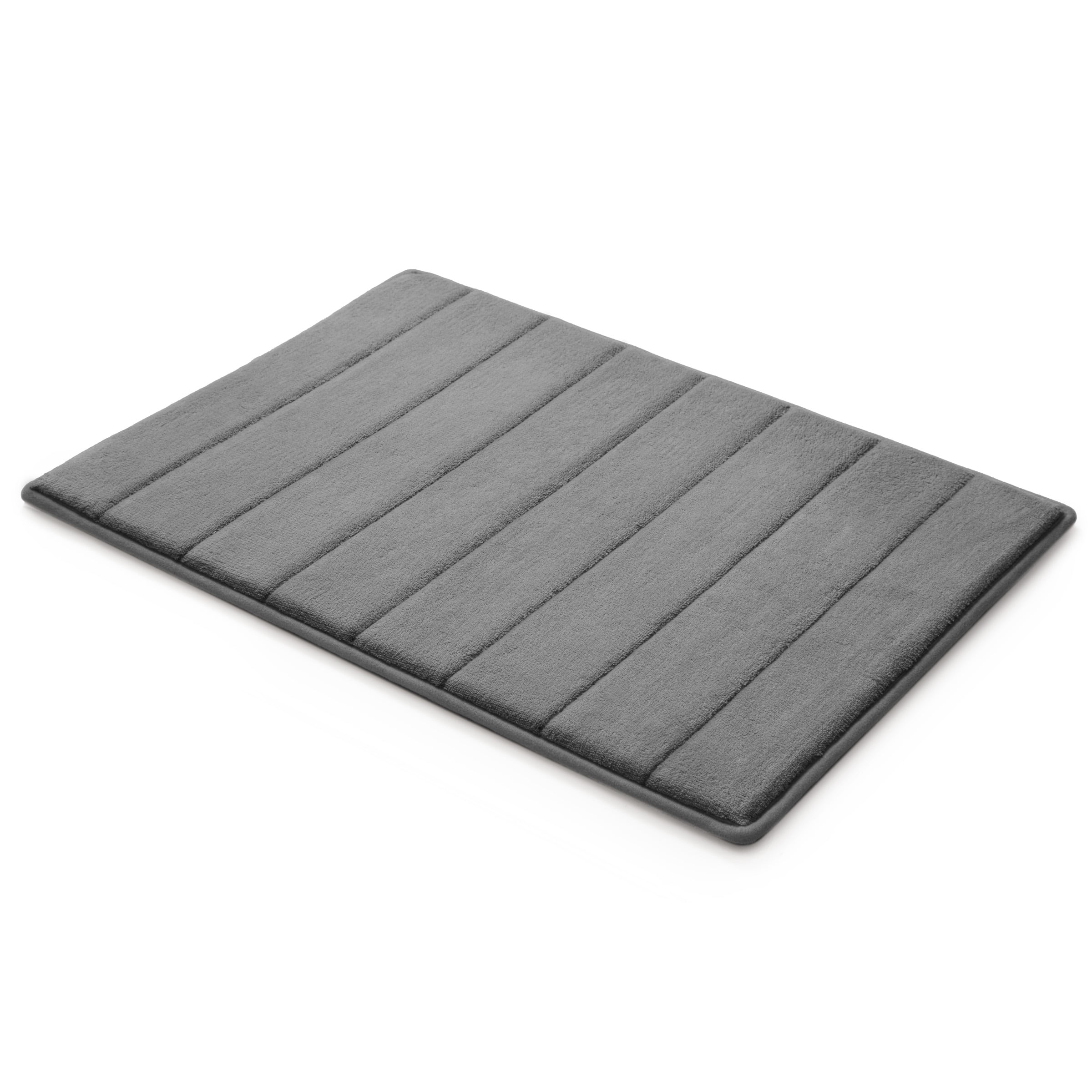 Microdry Memory Foam Non-Slip Bath Mat Set, Gray (2 Pieces)