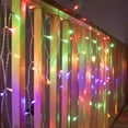 thumbnail image 6 of Bibana 400LED 32Ft Icicle Lights Curtain Fairy Light Icicle Christmas Outdoor Dripping Lights 8 Modes for Christmas Thanksgiving Wedding Party Home Garden Bedroom Indoor Outdoor Decor (Multicolor), 6 of 7