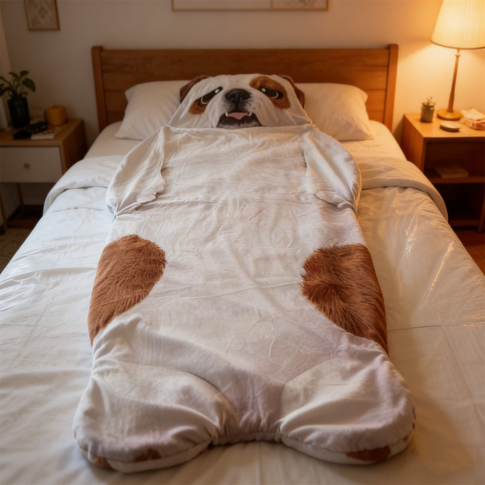 HHGBAD Oversized Dog Sleeping Bag, Soft Flannel Body Pillow, Warm Cozy Mattress for Camping and Napping, Ideal for Pet Lovers and Adults, 74.8×31.5in