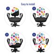 thumbnail image 4 of Colorful Office Chair Slipcover, Playing Pool Disc Shaped Circular Balls Stripes Game Geometric Hobby Graphic Art, Protective Stretch Decorative Fabric Cover, Standard Size, Multicolor, by Ambesonne, 4 of 5