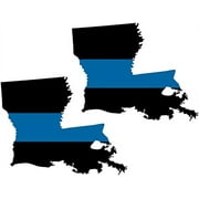 (x2) 3" Louisiana LA State Thin Blue Line Decal Set Police Sheriff SWAT 3M Reflective sticker