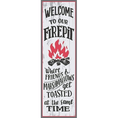 Rustic Where Friends Get Toasted Welcome to Our Firepit Metal Sign Campsite 16"x4"