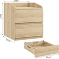 thumbnail image 3 of Soonbuy Nightstand with 2 Drawers, 23.6" Modern Bed Side Table 2 Drawers End Table w/Storage Bedside Table with Handle Free Design for Bedroom, Living Room, Curved Profile Design, 3 of 7