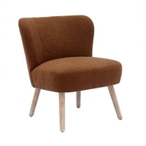 Costaelm Amelie 25" Wide Upholstered Boucle Fabric Accent Chair, Rust Orange