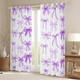 thumbnail image 2 of Feelyou Dreamy Purple Bow Curtains Pack of 2 (42x84 Each) for Girls, Cartoon Bowknot Curtains Blackout, Cute Princess Cartoon Bedroom Curtains, Black Out Curtains Decor, 2 of 6