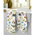 thumbnail image 2 of Flour Sack Kitchen Towels Set of 2-18x26 Cotton Dish Towels with Hanging Loop Reusable Tea Towel for Cleaning Spring Absorbent Dishcloths Cute Home Decor Housewarming, Lemon Birds, 2 of 6