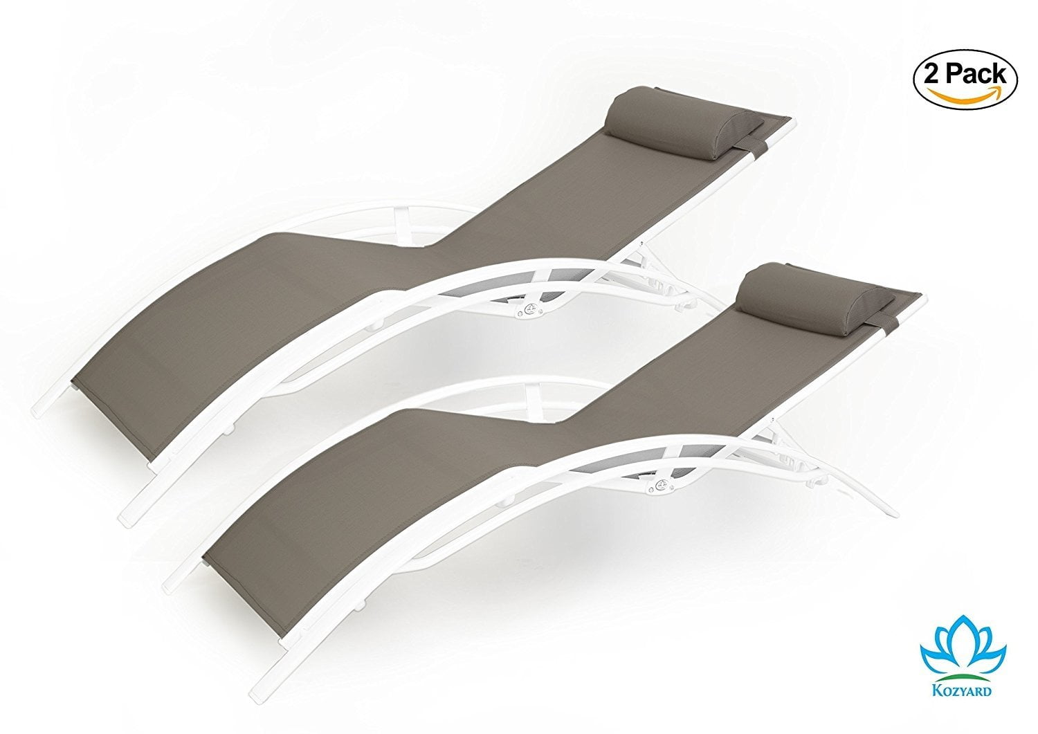Kozyard KozyLounge Elegant Patio Reclining Adjustable Chaise Lounge Aluminum and Textilene... by Kozyard LLC