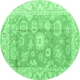thumbnail image 1 of Ahgly Company Indoor Round Abstract Emerald Green Modern Area Rugs, 4' Round, 1 of 4