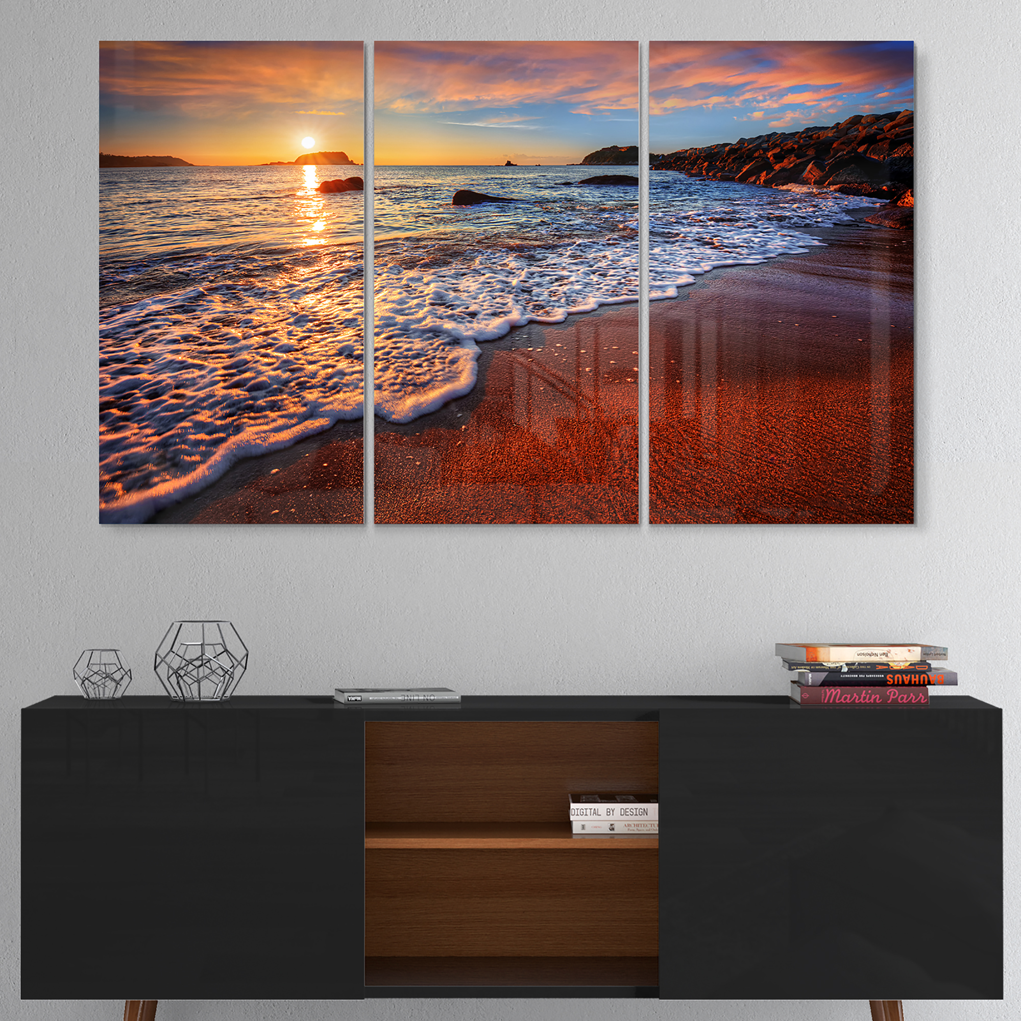 Designart Beach Photo Oceanic Rhythms VII Nautical & Beach Metal Wall Art Living Room - 40 in. Wide x 30 in. High