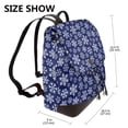 thumbnail image 2 of Balery Snowflakes On Dark Blue Mochila de Cuero para Mujeres, Gran Capacidad, Bolsa de Viaje Multifuncional, Mochila de Cuero y Bolsa de Hombro para Mujeres, 2 of 4