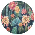 thumbnail image 3 of Ryvnso Cactus and Flower Round Plate Mats Dining Table Placemat Set of 4 for Holiday Decoration, 3 of 7