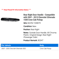 thumbnail image 2 of Rear Right Door Handle - Compatible with 2007 - 2013 Chevy Silverado 1500 Crew Cab Pickup 2008 2009 2010 2011 2012, 2 of 4