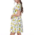 thumbnail image 2 of Lsque Lavender Flowers Print Women's Casual Dress T-Shirt Summer Short Sleeve Scoop Neck Swing Dresses, 2 of 6