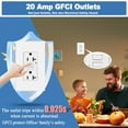 thumbnail image 3 of Nineleaf GFCI Outlets 20 Amp, Non-Tamper Resistant, Decor GFI Receptacles with LED Indicator, Ground Fault Circuit Interrupter, Wallplate Included, ETL Listed, White,3 Pack, 3 of 6