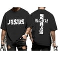 thumbnail image 7 of Ankishi Mens Jesus T Shirts Cross Short Sleeve Casual Crewneck Cotton Religious T Shirt Trendy Clothes for Travel, 7 of 7