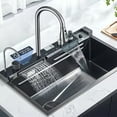 thumbnail image 3 of Gun Ash Stainless Steel 30" Drop In Kitchen Sink Top Mount Single Bowl w/Kitchen Facuet, 3 of 32