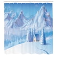 thumbnail image 3 of Ambesonne White Shower Curtain, Little House Mountains, 69"Wx84"L, Blue, 3 of 5